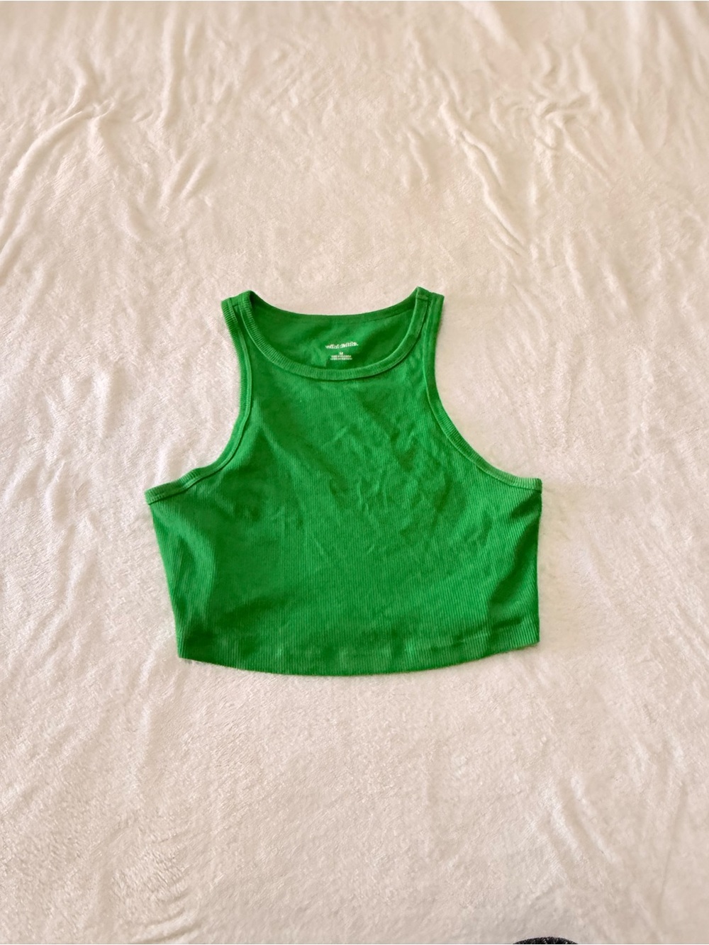 wild fable Green Ribbed Cropped Tank Top